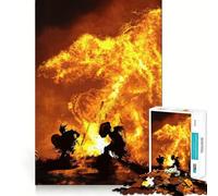 Puzzle da 1000 pezzi Phoenix Fire per ragazzi, gioco stimolante per il pensiero creativo, semplice e divertente, con taglio preciso, Babbo Natale e desiderio 38x26cm
