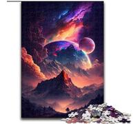 Puzzle da 1000 pezzi Pianeta nello spazio in legno, idea regalo per le feste, opera d'arte umoristica, opera d'arte dettagliata 50x75cm, Natale o compleanni