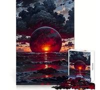 Puzzle da 1000 pezzi "Pianeta Rosso che sorge sull'oceano" per adolescenti, ideale per rafforzare la memoria, offrire un divertimento rilassante e di qualità, un regalo perfetto (50x75cm)
