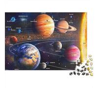 Puzzle da 1000 pezzi "Pianeti del Sistema Solare" - Pianeti nello spazio oscuro - Gioco educativo per adulti - Decorazione per la casa - Difficile - Regalo di compleanno - 52x38 cm