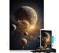 Puzzle da 1000 pezzi "Pianeti e anelli nello spazio profondo" per ragazzi, ideale per migliorare la memoria, rilassarsi e divertirsi Dimensioni precise, regalo creativo (38x52cm)