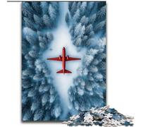 Puzzle da 1000 pezzi "Piano rosso nella foresta" per adulti, perfetto regalo di Natale e Capodanno, regalo per le feste (dimensioni 26x38cm)