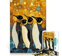 Puzzle da 1000 pezzi "Pinguini fianco a fianco" per ragazzi, stimola la memoria, facile da completare, ideale per il tempo libero, con taglio preciso, perfetto per decorare le pareti (50x75cm)