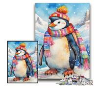 Puzzle da 1000 pezzi, pinguino artistico, puzzle in cartone, 26x38cm, regalo perfetto per la festa della mamma, compleanni, Natale