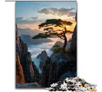 Puzzle da 1000 pezzi "Pini sulla scogliera", puzzle per adulti da 1000 pezzi, decorazione artistica, giocattolo di intelligenza per giochi al chiuso in famiglia (dimensioni 26x38cm)