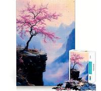 Puzzle da 1000 pezzi "Pink Blossom Cliffside" per adolescenti, gioco di logica, rilassante, di alta qualità, regalo di Natale (50x75cm)