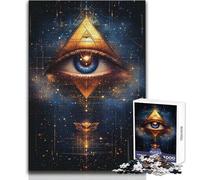Puzzle da 1000 pezzi, piramide con occhio onniveggente, giocattolo, gioco intellettuale, educativo, regali di Babbo Natale segreto, dimensioni 50x75cm