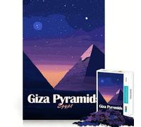 Puzzle da 1000 pezzi Piramidi di Giza di notte Taglio preciso Gioco artistico per lo sviluppo delle capacità cognitive Divertimento per il tempo libero Regalo di Natale rilassante (50x75cm)