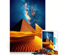 Puzzle da 1000 pezzi Piramidi Notte Cosmica per adolescenti, puzzle di memoria, leggero, rilassante, immagine da assemblare, (38x26cm)