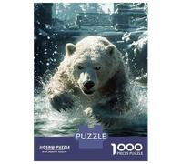 Puzzle Da 1000 Pezzi Polar Bear Leaping from Water Puzzle Per Adulti Giochi Rilassanti Sfida Difficile Divertimento A Casa Attività, 52x38cm/1000pcs