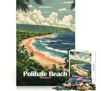 Puzzle da 1000 pezzi "Polihale Beach Hawaii" per ragazzi, ideale per migliorare la memoria, per un relax facile e per decorare la parete (50x75cm)