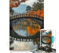 Puzzle da 1000 pezzi "Ponte di pietra in autunno" per ragazzi, gioco stimolante e divertente, ideale per il relax, con taglio preciso, perfetto come regalo di Natale 38x26cm