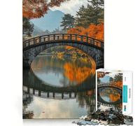 Puzzle da 1000 pezzi "Ponte di pietra in autunno" per ragazzi, ideale per migliorare la memoria, per un relax divertente e per una collezione artistica di alta qualità 38x52cm