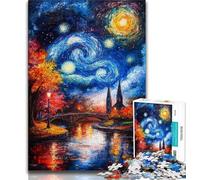 Puzzle da 1000 pezzi Ponte sotto il cielo notturno, sfida difficile antistress Ogni pezzo è unico Gioco divertente e stimolante per tutta la famiglia (38x26cm)