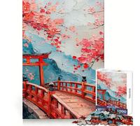 Puzzle da 1000 pezzi "Ponte verso il cancello Torii" per adolescenti, stimola il pensiero critico, tempo ben speso, incastro perfetto, regalo di Natale unico (50x75cm)