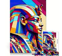 Puzzle da 1000 pezzi "Pop Art del Faraone" per adolescenti, ideale per migliorare la memoria, per un gioco rilassante e di facile utilizzo Decorazione murale (38x26cm)