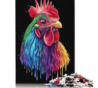 Puzzle da 1000 pezzi Pop Art Rainbow Rhode Island Red Roosterre Puzzle per adulti Puzzle di cartone Gioco impegnativo 1000 pezzi (38x26 cm)