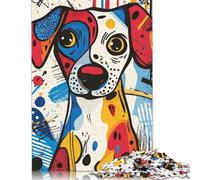 Puzzle da 1000 pezzi Pop Art Ritratto di cane per adulti Puzzle difficili Puzzle in legno per adulti e adolescenti Puzzle per adulti 1000 pezzi (75x50 cm)