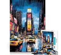Puzzle da 1000 pezzi Pop Art Times Square con taxi gialli per adolescenti, rompicapo, gioco rilassante, taglio premium, regalo di Natale (38x26cm)