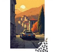 Puzzle da 1000 pezzi Porsche 911 Vintage Sunset per adulti, regalo di Halloween, puzzle per adulti e adolescenti dai 12 anni in su, 1000 pezzi (38x26 cm) <
