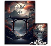Puzzle da 1000 pezzi "Porta della Luna" di fantasia giapponese, per adulti, attività da fare a casa per feste, compleanni e serate di giochi in famiglia, 50x75cm/19,68x29,52 pollici