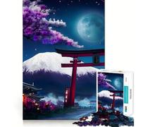 Puzzle da 1000 pezzi "Porta Torii - Monte Fuji" per adulti, gioco per allenare la mente, divertimento casual, taglio di precisione, regalo artistico 38x52cm