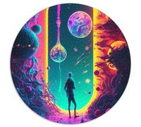 Puzzle da 1000 pezzi "Porta verso l'ignoto", regalo per adulti, puzzle rotondi da 1000 pezzi per decorazioni per la casa, allenamento del cervello e regali per le feste, 67,5x67,5 cm.