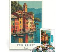 Puzzle da 1000 pezzi Portofino Riviera, decorazione da parete, stimolante da completare, per rafforzare l'amore tra le coppie 50x75cm