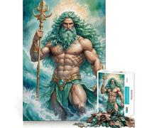 Puzzle da 1000 pezzi "Poseidone, Dio del Mare" per ragazzi, gioco di logica e antistress, taglio liscio, regalo memorabile (50x75cm)