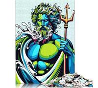 Puzzle da 1000 pezzi Poseidone Re del Mare per adulti e puzzle in legno per gli amanti dei puzzle 1000 pezzi (75x50 cm)