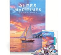 Puzzle da 1000 pezzi, Poster Alpi Marittime, Giocattoli fai da te, Sfida difficile, con pezzi completamente ad incastro di forma casuale 38x26cm