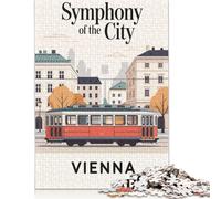 Puzzle da 1000 pezzi, poster del tram della città di Vienna, puzzle di carta, giocattoli educativi, regali di Natale, 38x26 cm/1000 pezzi