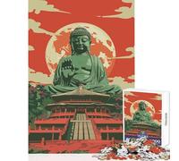 Puzzle da 1000 pezzi poster di viaggio del Buddha di Tokyo decorazione per la casa giocattoli ottimo regalo per i giochi gioco pratico lista dei desideri con Babbo Natale dimensioni 38x26cm