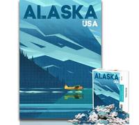 Puzzle da 1000 pezzi, poster di viaggio dell'Alaska, puzzle da 1000 pezzi per adulti e adolescenti, per giochi educativi, collezione di artisti di giocattoli, belle arti 75x50cm