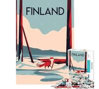 Puzzle da 1000 pezzi poster di viaggio sulla Finlandia sfida per l'intelligenza giocattolo avvincente giochi per famiglie adatto alle coppie opera d'arte regalo (dimensioni 38x26cm)