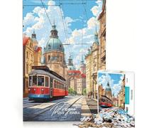 Puzzle da 1000 pezzi Praga Repubblica Ceca gioco per famiglie attività divertenti da fare in casa compleanno e Natale 38x26cm