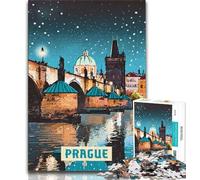 Puzzle da 1000 pezzi Praga, sfida difficile antistress Ogni pezzo è unico Gioco divertente e stimolante per tutta la famiglia (38x26cm)