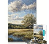 Puzzle da 1000 pezzi "Prato primaverile" per ragazzi, gioco di memoria, per interni, con motivo Babbo Natale e desideri 38x52cm