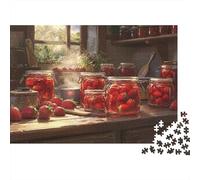 Puzzle da 1000 pezzi "Preparazione di marmellata di fragole" con bancarella del mercato delle fragole fresche, gioco educativo per adulti, decorazione per la casa, regalo di compleanno. 70x50 cm