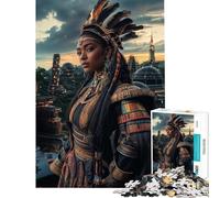 Puzzle da 1000 pezzi Principessa guerriera in una città futuristica Gioco per famiglie sfida per l'intelligenza giocattolo avvincente ottimo regalo per compleanni (dimensioni 38x26cm)