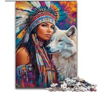 Puzzle da 1000 pezzi "Principessa indiana", puzzle da 1000 pezzi per adulti, divertente regalo per la famiglia, design astratto vibrante, 26x38cm