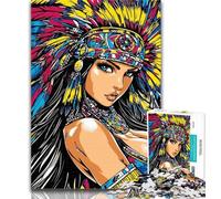 Puzzle da 1000 pezzi Principessa indiana Puzzle da 1000 pezzi per adulti e adolescenti, gioco stimolante, ideale come regalo per tutta la famiglia 50x75cm