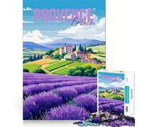 Puzzle da 1000 pezzi "Provenza Francia Lavanda" per adolescenti, gioco cognitivo, svago rilassante, assemblaggio di motivi, opera d'arte 38x26cm