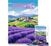 Puzzle da 1000 pezzi "Provenza Francia Lavanda" per adolescenti, gioco cognitivo, svago rilassante, assemblaggio di motivi, opera d'arte 38x26cm