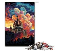 Puzzle da 1000 pezzi Psichedelica colorata della Cattedrale di Firenze Puzzle per adulti Puzzle in legno Giochi per famiglie 75x50 cm