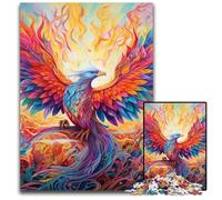 Puzzle da 1000 pezzi "Psichedelico Uccello Fenice", puzzle difficili per adulti, rompicapo fai da te stimolante, gioco perfetto per famiglie o regalo decorativo 50x75CM/19,68x29,52 pollici