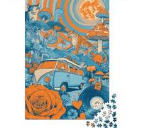 Puzzle Da 1000 Pezzi - Psychedelic Van Adventure Puzzle Gioco Rompicapo Decorazione Da Parete Offerta Come Regalo Per Tutta La Famiglia 52x38cm/1000pcs