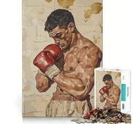 Puzzle da 1000 pezzi "Pugile prima del combattimento" con ritagli precisi,attività di gioco intelligente,momento di gioco tranquillo,regalo di compleanno 38x52cm
