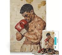 Puzzle da 1000 pezzi "Pugile prima del combattimento" Gioco di precisione e divertente,stimola la mente,ideale per momenti di relax e come decorazione natalizia 38x26cm