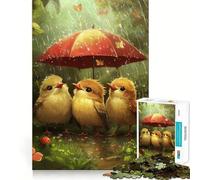 Puzzle da 1000 pezzi "Pulcini sotto l'ombrello" con taglio preciso,gioco creativo per stimolare la mente,ideale per momenti di relax,regalo di compleanno o per hobby (38x26cm)